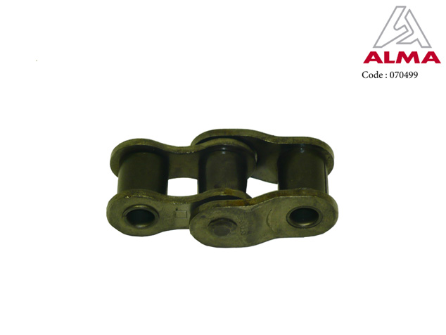 Maille coudée inox 25,40 axe plein chaîne godet. Maille coudée inox 25,40 axe plein chaîne godet. Crédits : ©ALMA