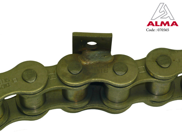 Chaîne inox 25,40 axe plein godet. Chaîne inox 25,40 axe plein godet. Crédits : ©ALMA